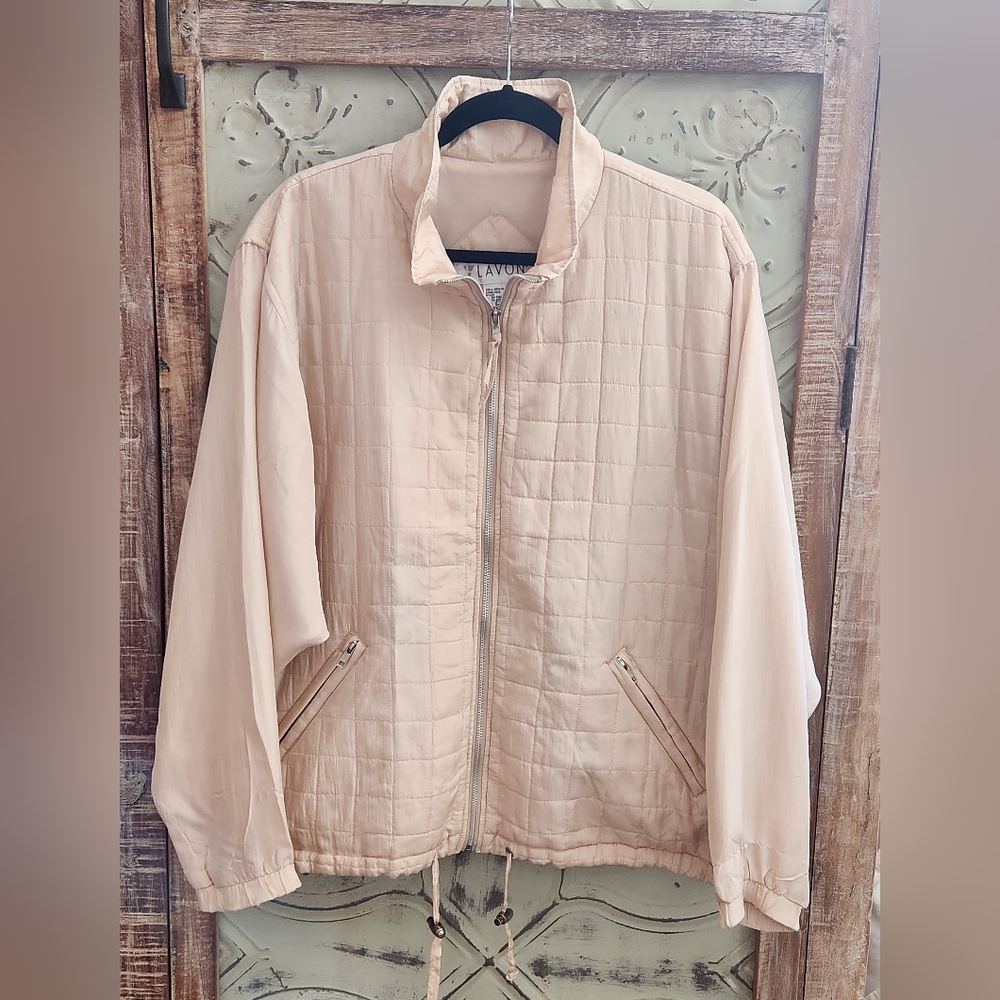 Vintage Quilted Silk Windbreaker Jacket by Lavon | EUC | Large
